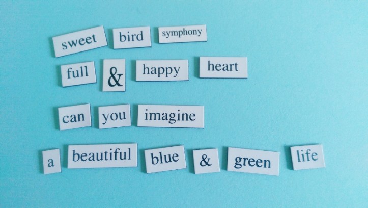 Expressing my happiness with magnetic poetry