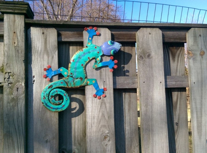 Blog - garden art lizard at new house (800x594)