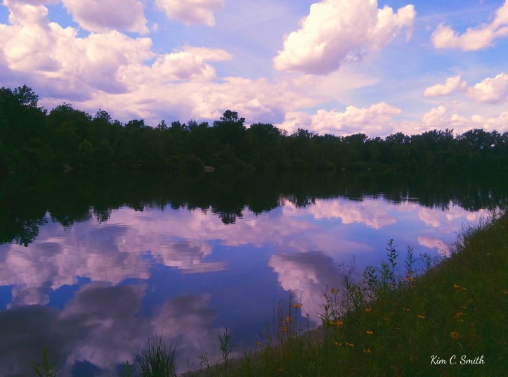 Clouds reflected on Wiregrass Lake w sig