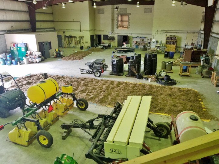 Native Seed Nursery - view from loft down into main floor - for blog