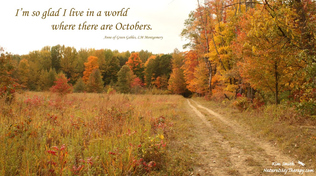 "I'm so glad I live in a world where there are Octobers." Anne of Green Gables, by L.M. Montgomery
